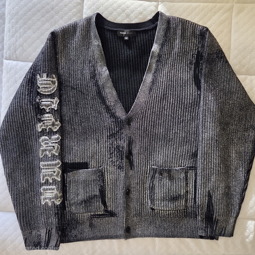 Men's Black Cardigan Sweater